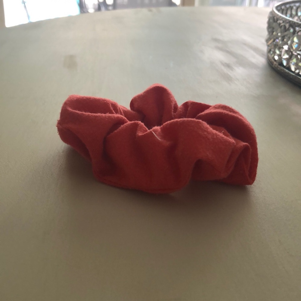 Coral pink scrunchey